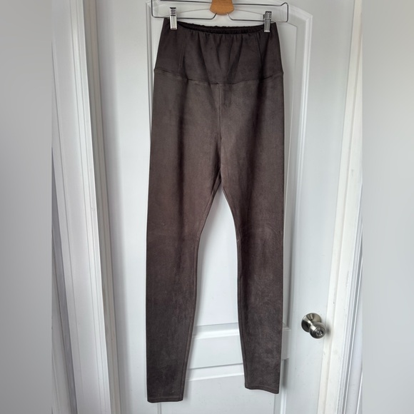 Aritzia Wilfred Free Vegan Suede Brown Full Length Leggings size Medium - Picture 2 of 7